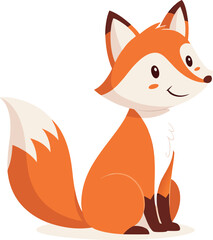 Obraz premium Adorable Cartoon Fox Illustration Perfect for Children's Books, Prints, and More