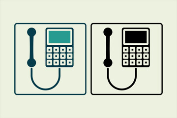payphone icon. icon related to UI elements. suitable for web site, app, user interfaces,element, printable etc. solid icon style. simple vector design editable