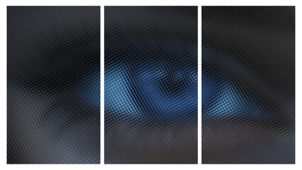 Three Tiles, Transparent Background with an Eye, Paints, Unique Glass Texture, Exclusive, Palette, Reflection
