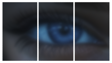 Three Tiles, Transparent Background with an Eye, Paints, Unique Glass Texture, Exclusive, Palette, Reflection
