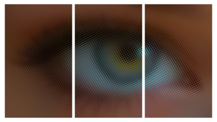 Exclusive, Elegant Transparent Background with an Eye, Three Tiles, Paints, Glass Texture, Reflection
