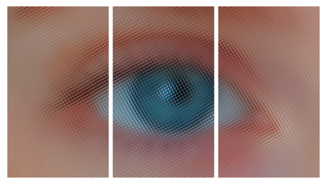 Three Tiles, Unique Transparent Background with an Eye, Paints, Luxury Glass Texture, Exclusive, Palette, Drawing
