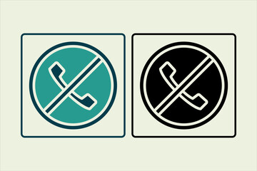 no call icon. icon related to UI elements. suitable for web site, app, user interfaces,element, printable etc. solid icon style. simple vector design editable
