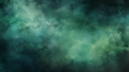 Fototapeta premium Ethereal blend of greens and blues creates a cosmic, dreamlike atmospheric artwork