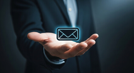 New email notification concept for business e-mail communication and digital marketing. Inbox, receiving electronic message 