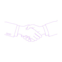 hands shaking lineart outline illustration