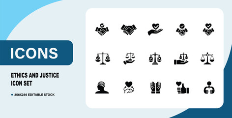 Ethics and Justice Icon Set