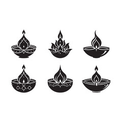 Diya glyph icon. Silhouette symbol, Vector isolated illustration.