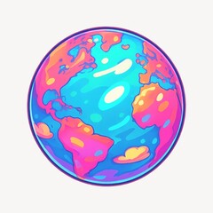 Fototapeta premium Vibrant abstract colorful Earth illustration.