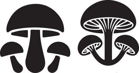 mushroom, silhouette, fungus, nature, forest, plant, wild, edible, organic, natural, biology, growth, woodland, botanical