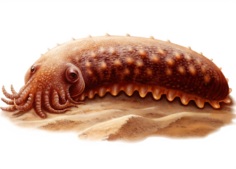 sea cucumber isolated on white background PNG, AI GENERATED