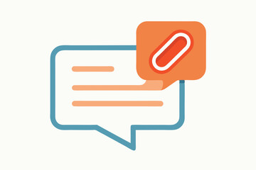 simple flat icon paper clip attachment
