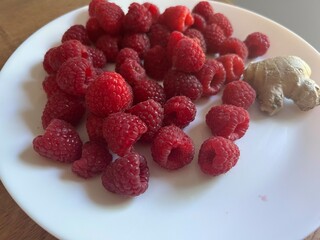 raspberries in a bowl