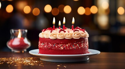Festive birthday cake with candles (1)