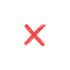 Hand-painted Red Cross Mark Graphic Design Element
