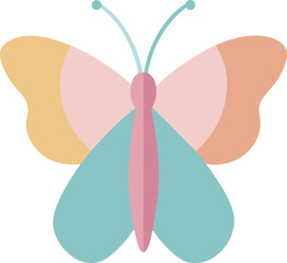 Soft Color Butterfly – Simple Nature Vector Graphic for Web UI or Environmental Project