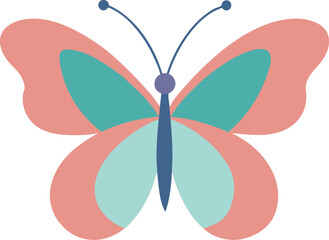 Minimal Butterfly Outline – Pastel Line Art for Garden, Beauty Concept, or Insect