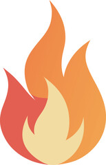 Soft Color Flame – Simple Nature Vector Graphic for Heat, Campfire, or Light Symbol
