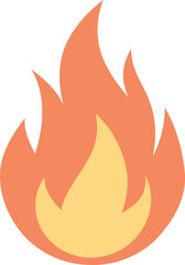 Pastel Fire Flame Icon – Nature Vector for Camping App or Warmth Concept