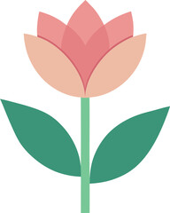 Pastel Flower Icon &ndash; Nature Vector for Spring Design or Garden App