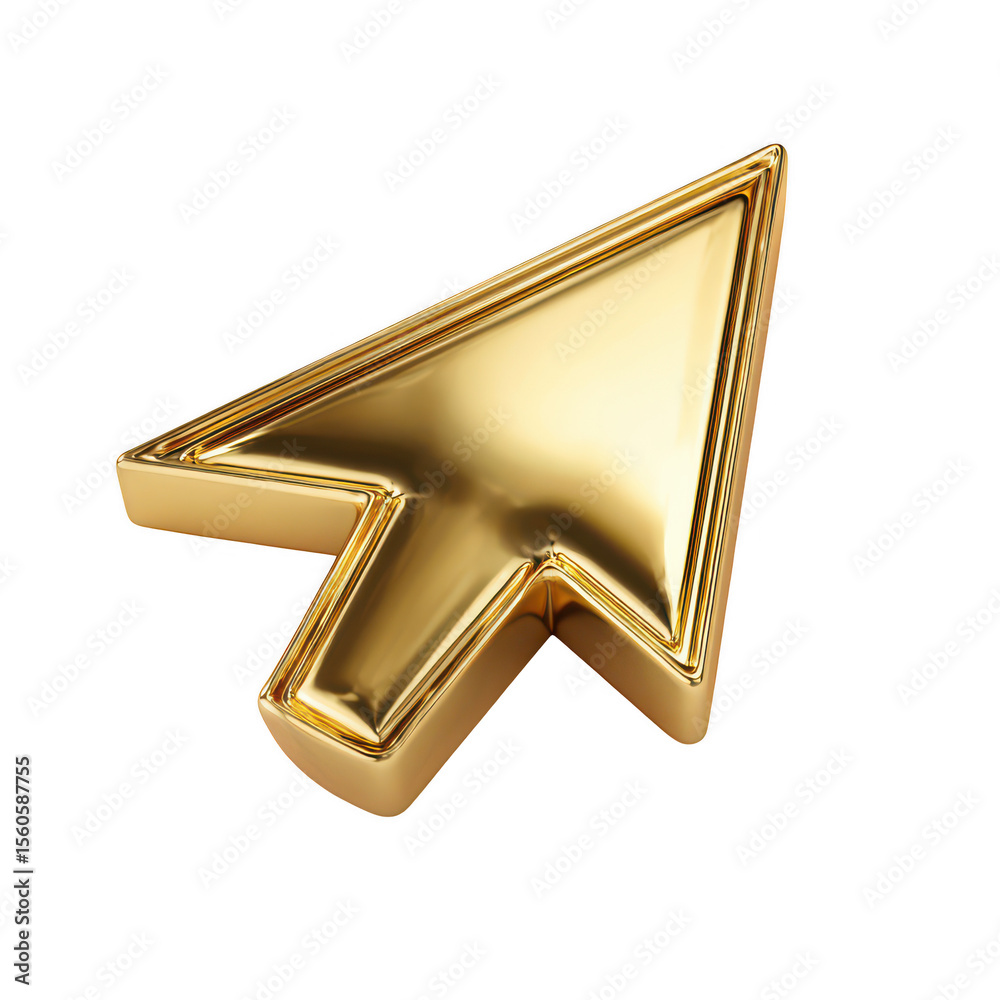 Fototapete golden cursor 3d render of a luxurious computer pointer