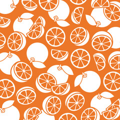 Oranges background, pattern set. Collection icons orange. Vector