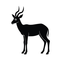 Obraz premium Antelope vector silhouette illustration on clean white background for wildlife and nature concepts