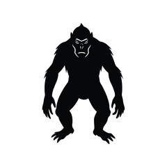 Fototapeta premium Ape vector silhouette animal design on white background perfect for jungle and primate themes