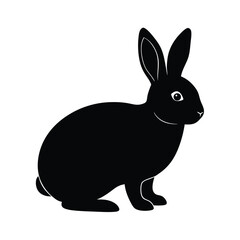 Obraz premium Bunny vector silhouette cute rabbit on white background for springtime Easter and animal designs