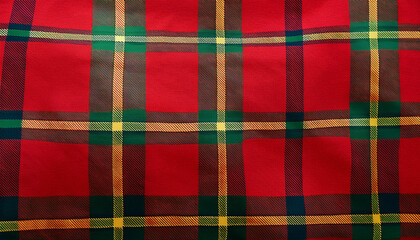 red green and yellow tartan plaid scottish fabric pattern