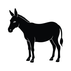Obraz premium Mule vector silhouette hybrid animal on white background for pack farm and working animal designs