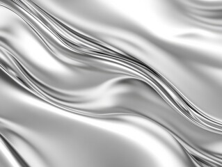 Silky Silver Fabric Waves, Abstract Background, Texture, Metallic , smooth