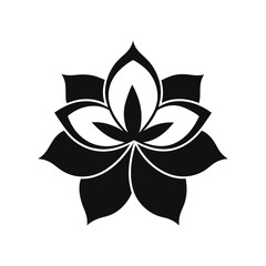 Fototapeta premium Elegant silhouette flower vector with creative negative space petal design for modern floral artwork