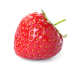 One fresh ripe strawberry isolated on white
