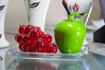Arte en cristal Soplado, Manzanas y Uvas