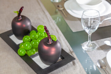 Arte en cristal Soplado, Manzanas y Uvas