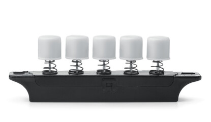 Front view of spring push buttons panel