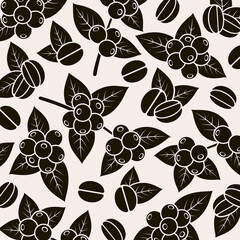 Coffee beans background pattern set. Coffee beans icon. Vector