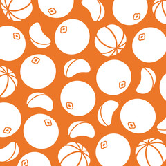 Mandarin background pattern set. Collection icon mandarin. Vector