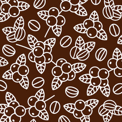 Coffee beans background pattern set. Coffee beans icon. Vector