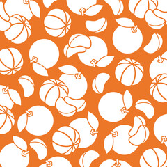Mandarin background pattern set. Collection icon mandarin. Vector