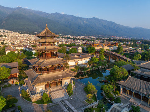 Overlooking ancient architecture in Dali old town