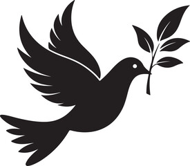 High Quality Dove with Olive Branch Silhouette
