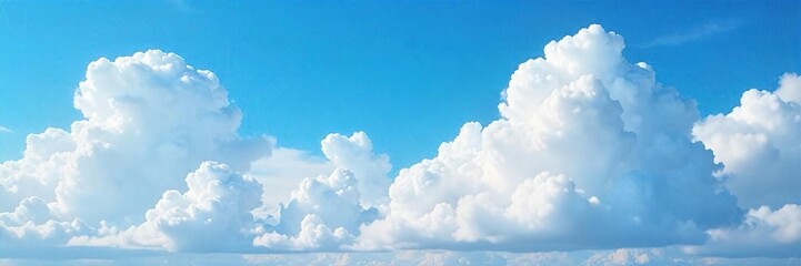 Vast Blue Sky Filled with Fluffy White Clouds A Serene Image Representing Limitless Digital Storage Potential, Ideal for Technology and Environmental Concepts.