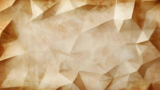 Aged, crumpled paper texture with a geometric, polygonal design.  Muted beige and brown tones create a vintage, aged look