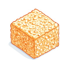 Rice Crispy Treat, cartoon vector illustration, flat 2D isometric style, white background.