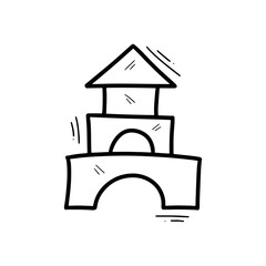 Hand Drawn Toy Illustration. Doodle Vector. Isolated on White Background - EPS 10 Vector