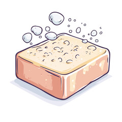 Soap Bar, cartoon vector illustration, flat 2D isometric style, white background.