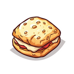 Scone, flat 2D isometric cartoon vector image isolated on white background.