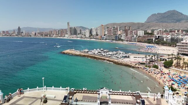 Aerial panorama at Benidorm on a sunny summer day!